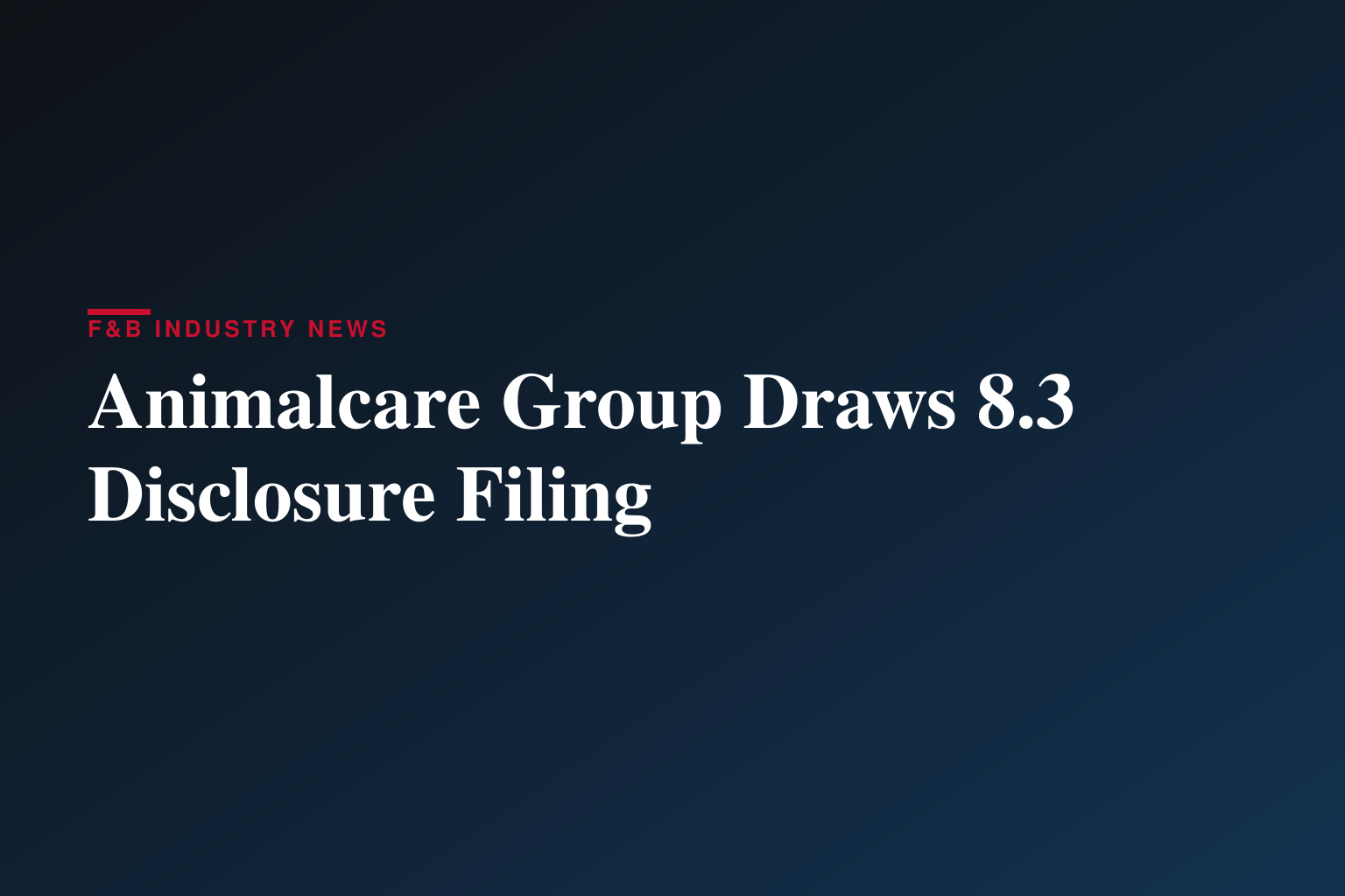 Form 8.3 - [ANIMALCARE GROUP PLC - 11 06 2026] - (CGWL)