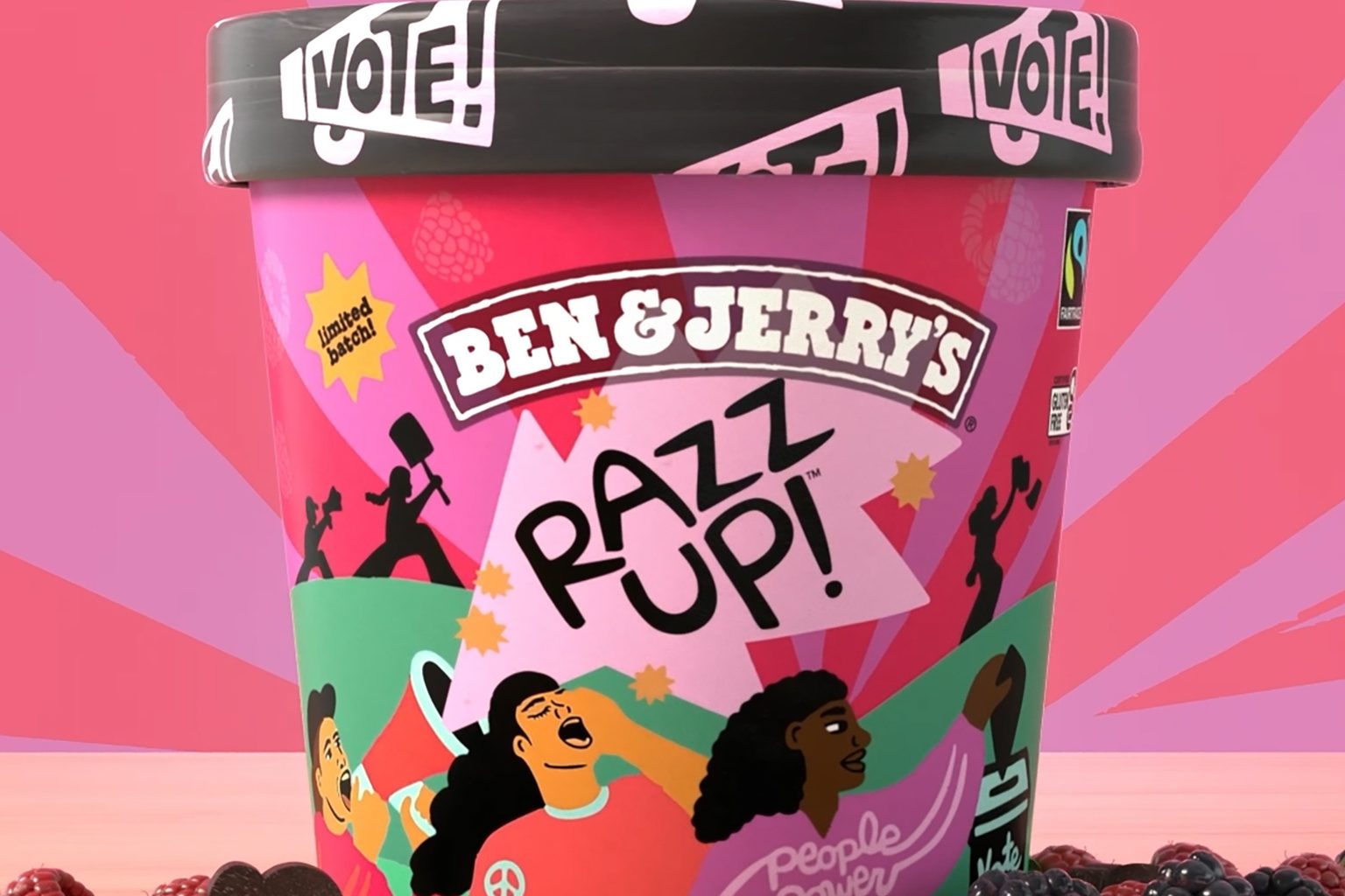 Razz Up! Ben &amp; Jerry's New Flavor and Campaign Calls on Voters to Push Back Against Authoritarianism