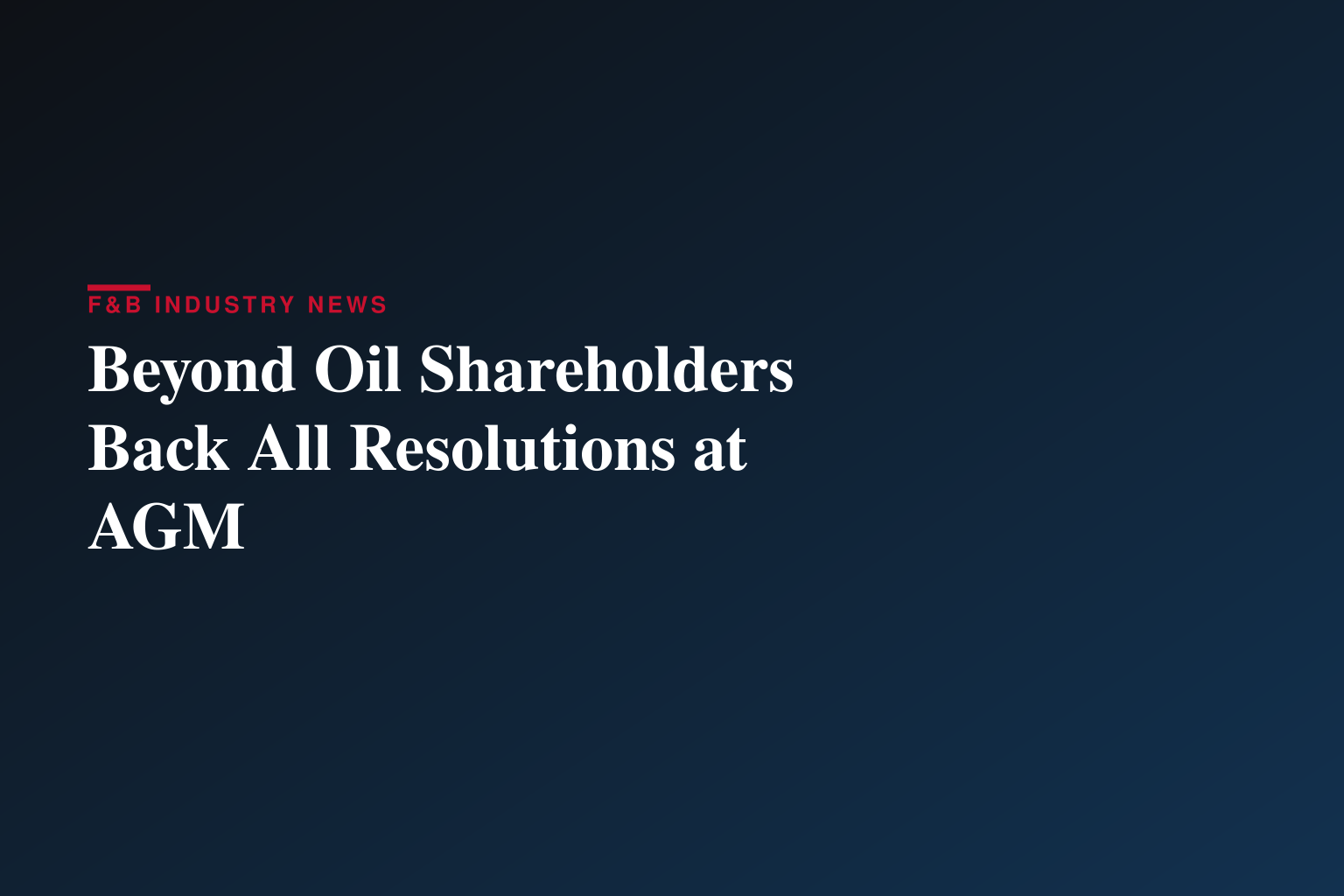 Beyond Oil Announces Voting Results of Annual Meeting of Shareholders