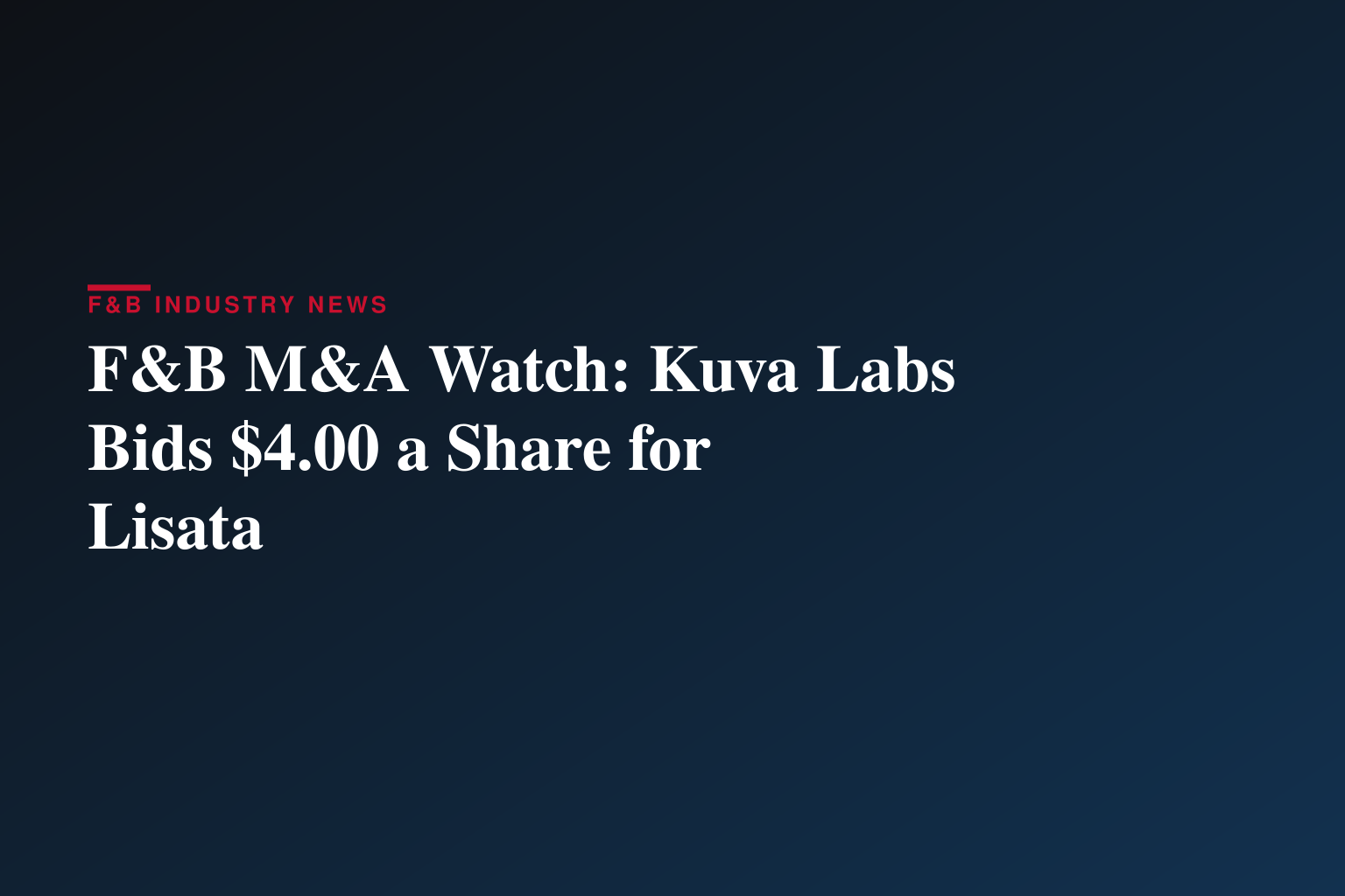 Lisata Therapeutics Announces Commencement of Tender Offer by Kuva Labs Inc.