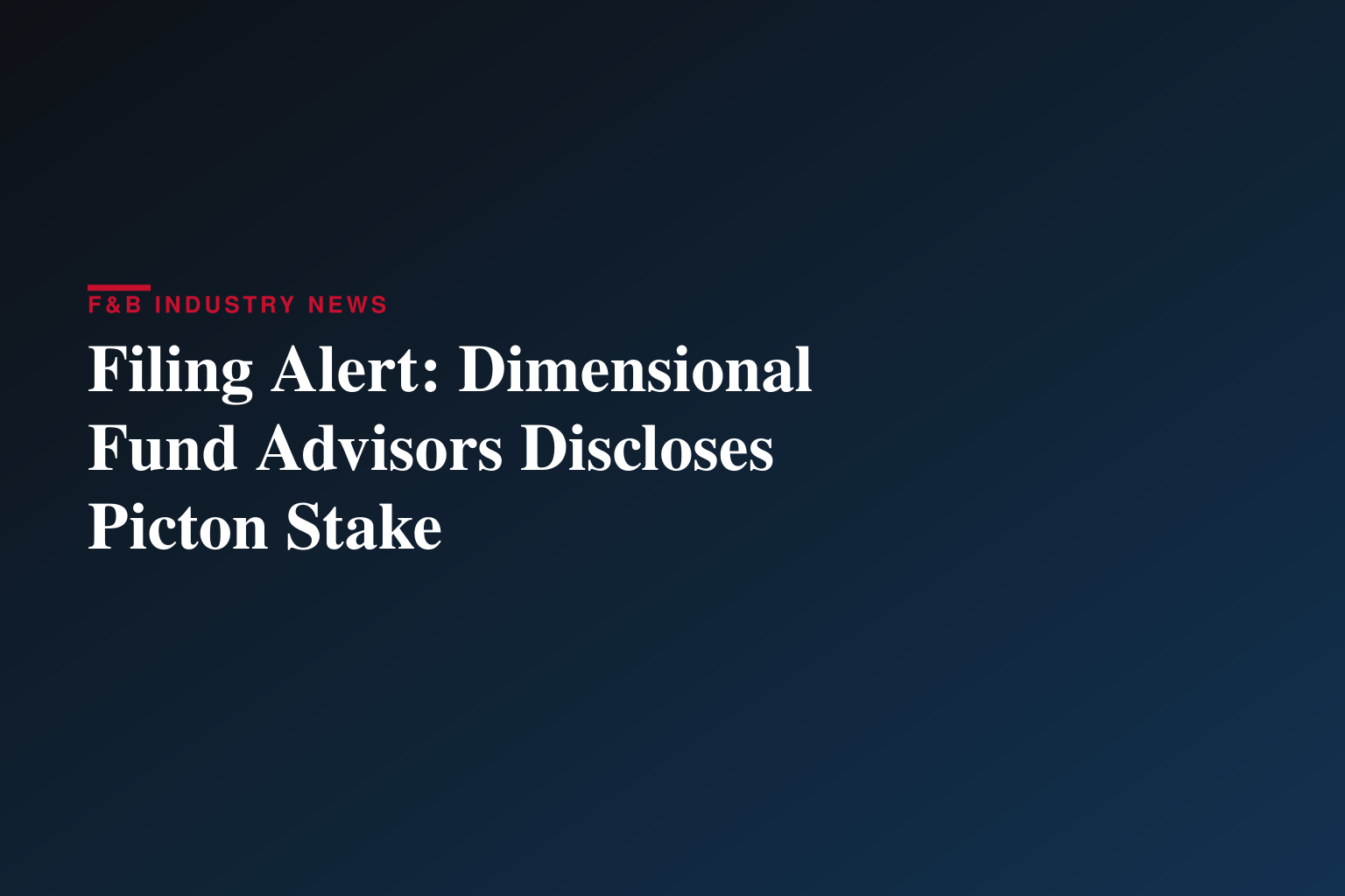 Dimensional Fund Advisors Ltd. : Form 8.3 - PICTON PROPERTY INCOME LTD - Ordinary Shares