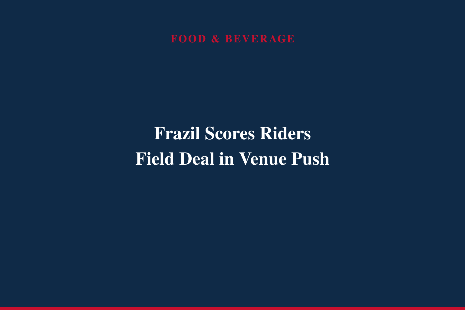 Frazil Named Official Slush of the Frisco RoughRiders
