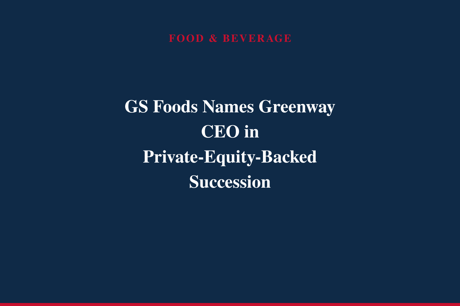 GS Foods Announces Leadership Transition for Next Phase of Growth