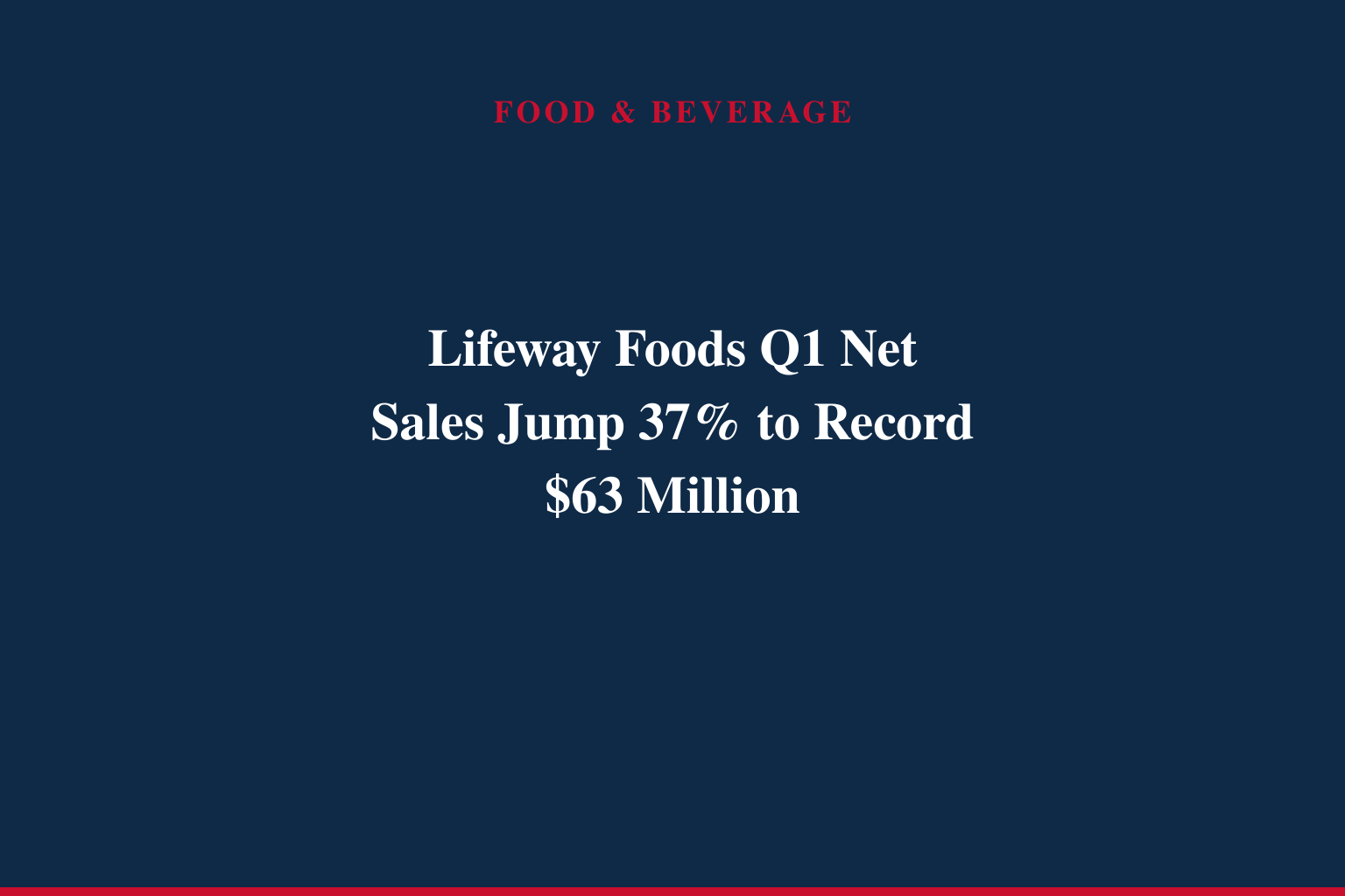 Lifeway Foods® Announces Record-Breaking Results for the First Quarter Ended March 31, 2026