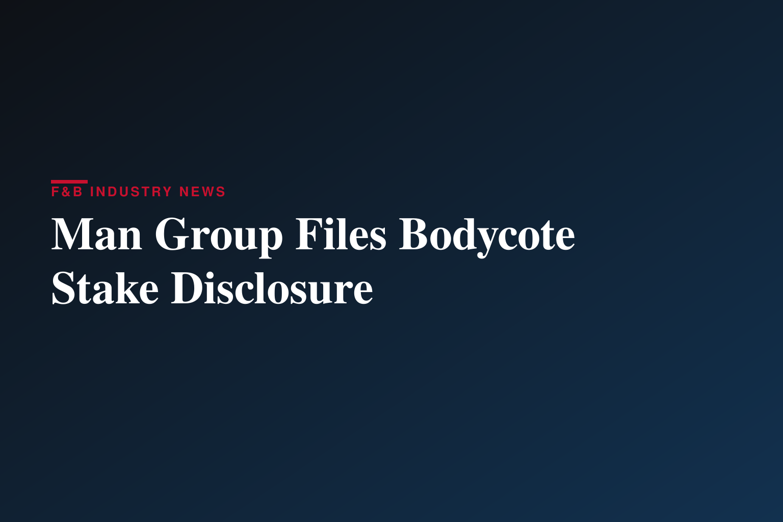 Man Group PLC : Form 8.3 - Bodycote Plc