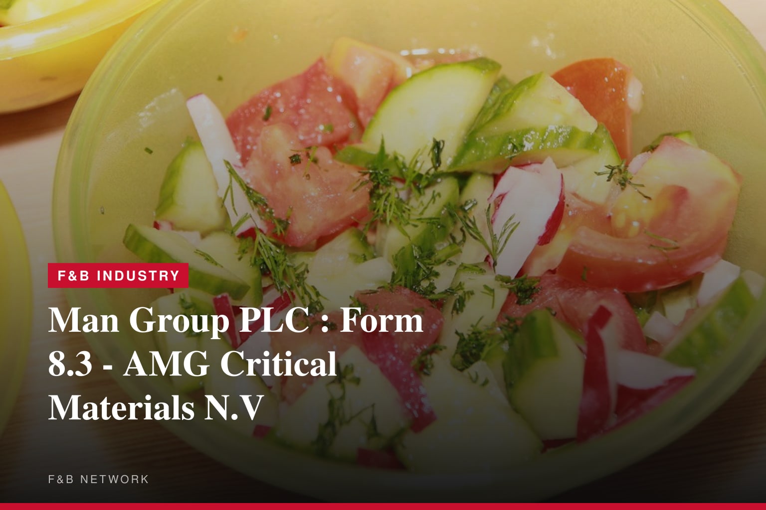 Man Group PLC : Form 8.3 - AMG Critical Materials N.V