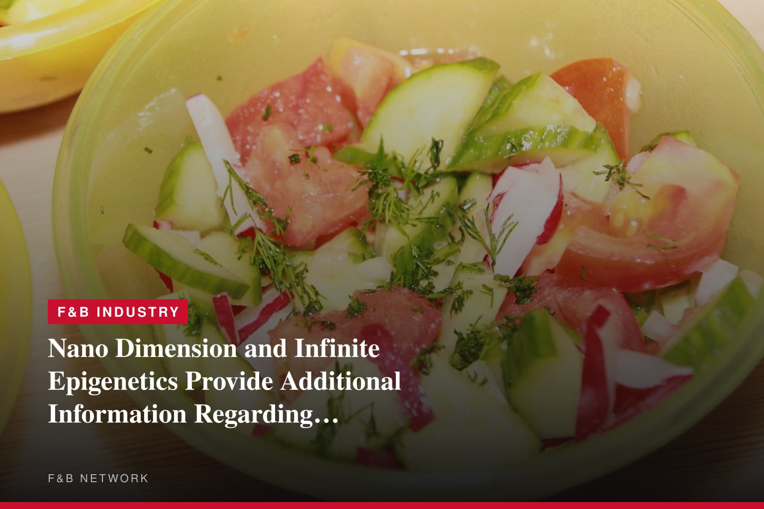 Nano Dimension and Infinite Epigenetics Provide Additional Information Regarding Proposed Business Combination