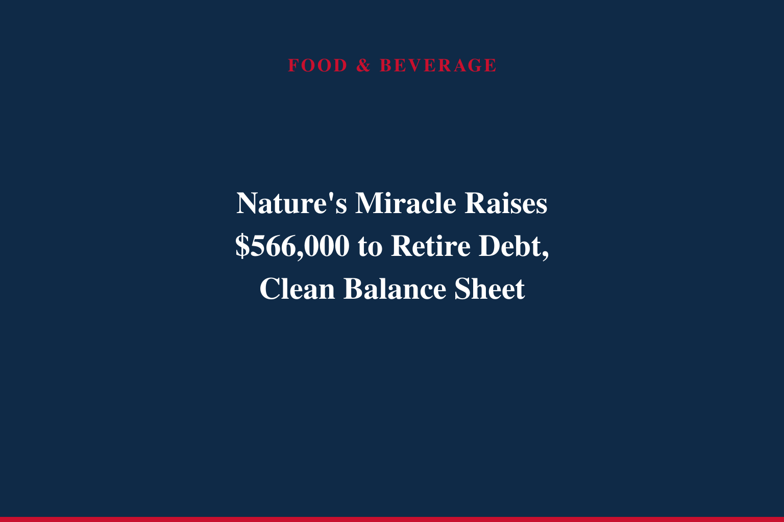 NATURE'S MIRACLE HOLDING INC. SECURES $566,000 CONVERTIBLE PREFERRED STOCK FINANCING