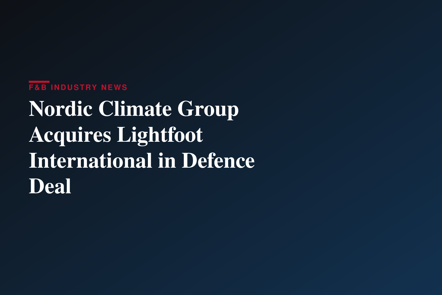 Lightfoot International ansluter sig till Nordic Climate Group i Storbritannien