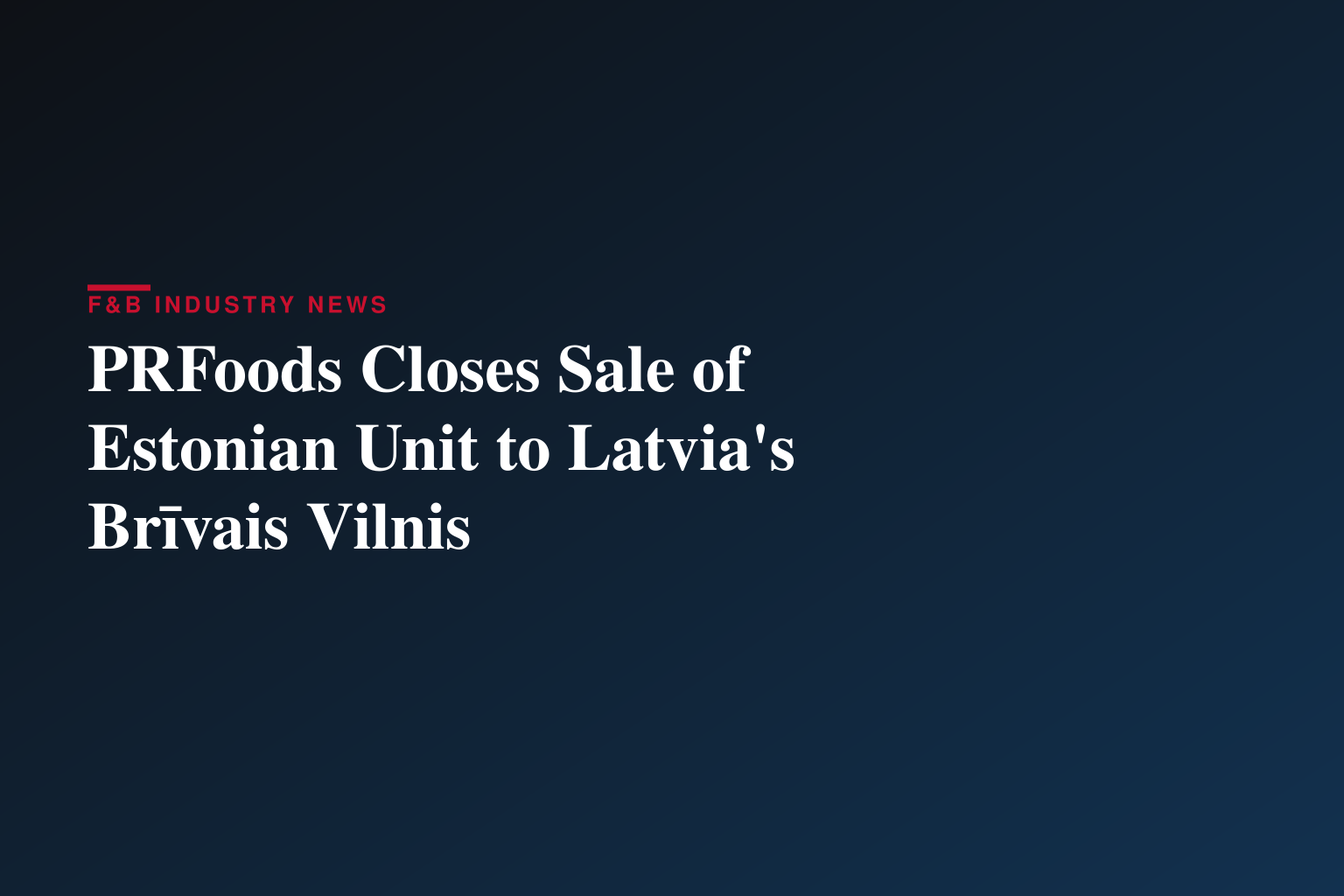 Completion of the Sale of the Share of Saare Kala Tootmine OÜ
