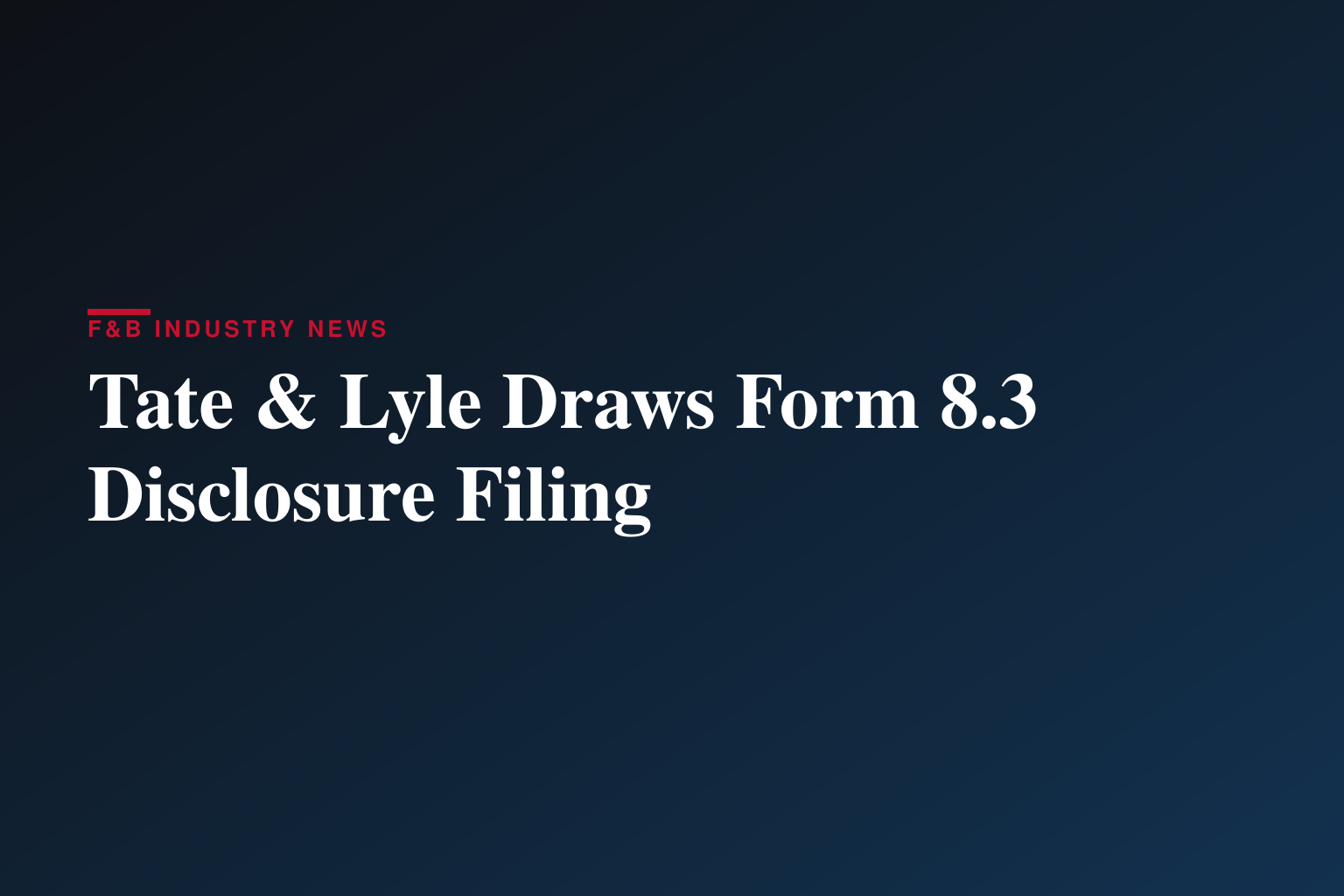 Form 8.3 - Tate & Lyle plc